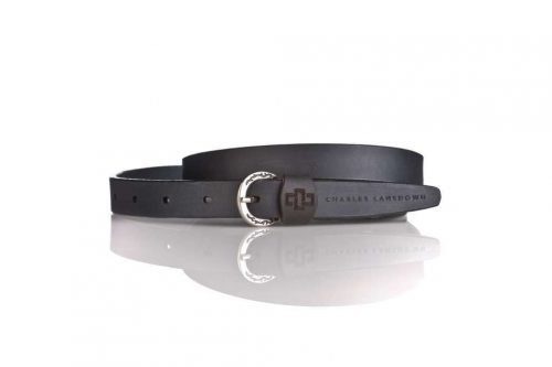 genuine leather belt brass or silver interchangeable buckle Ladies thin narrow 20mm black 1