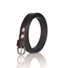 genuine leather belt brass or silver interchangeable buckle Ladies thin narrow 20mm black 2
