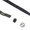 genuine leather belt brass or silver interchangeable buckle Ladies thin narrow 20mm black 4