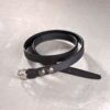 genuine leather belt brass or silver interchangeable buckle Ladies thin narrow 20mm black 5