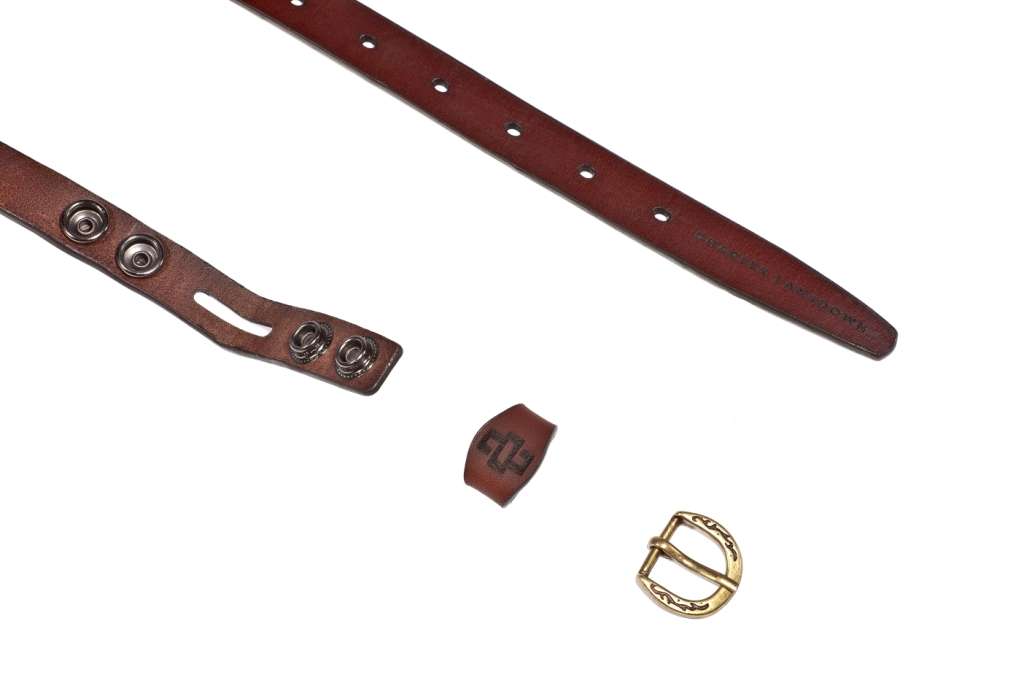 genuine leather belt brass or silver interchangeable buckle Ladies thin narrow 20mm Chocolate brown 4