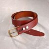 genuine leather belt brass or silver interchangeable buckle 35mm formal rich tan 5