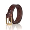 genuine leather belt brass or silver interchangeable buckle 35mm formal brown 2