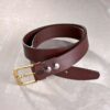 genuine leather belt brass or silver interchangeable buckle 35mm formal brown 5