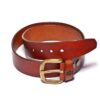 genuine leather belt brass or silver interchangeable buckle 40mm casual jeans rich tan 3