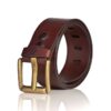 genuine leather belt brass or silver interchangeable buckle wide 50mm casual jeans chocolate brown 2