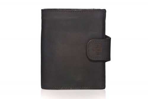 Genuine Leather Wallet Purse Franklin Organiser Black 1