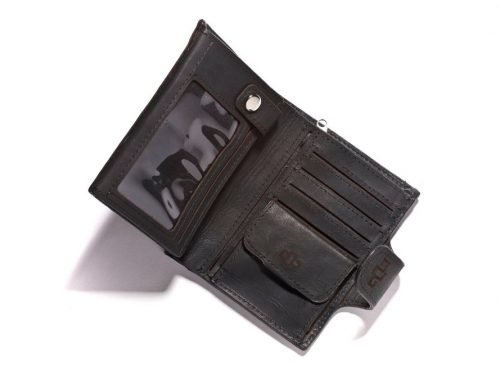 Genuine Leather Wallet Purse Franklin Organiser Black 2