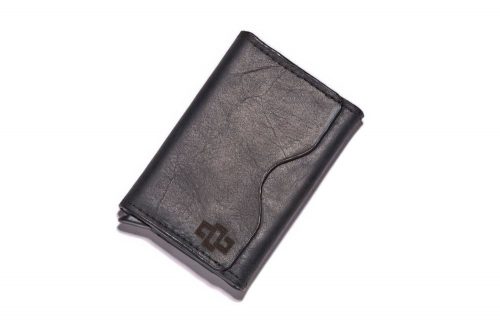 Genuine Leather Card Holder Astin aluminium Black 2