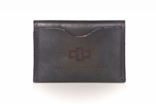 Genuine Leather Card Holder Dakota Folded Curved Black 1
