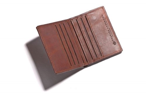 Genuine Leather Bifold Wallet Mansfield Compact Tobacco Brown 2