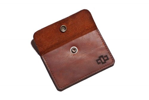 Genuine Leather Business Card Holder Monroe Tobacco Brown 2