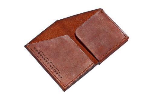 Genuine Leather Card Holder Astin Geometric Tobacco Brown 2