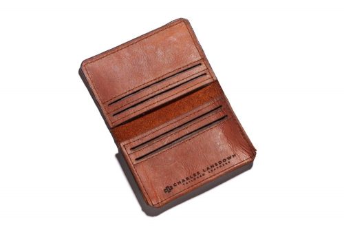 Genuine Leather Card Holder Mansfield Pouch Tobacco Brown 2