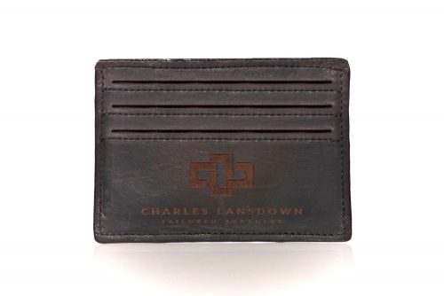 Genuine Leather Card Holder Mansfield Streamline V6 Black 1