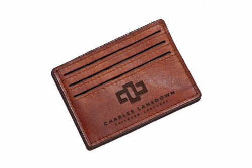 Genuine Leather Card Holder Mansfield Streamline V6 Tobacco Brown 2
