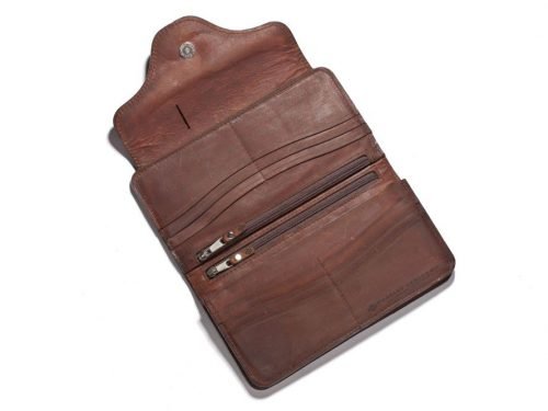 Genuine Leather Purse Astin Smart Phone Organizer Tobacco Brown 2