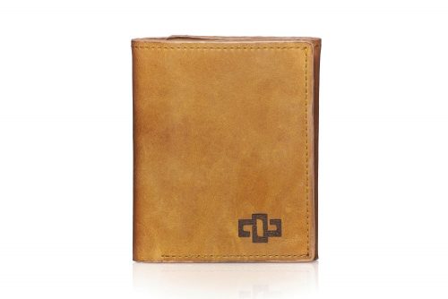 Genuine Leather Wallet Astin Trifold Cognac Tan 1