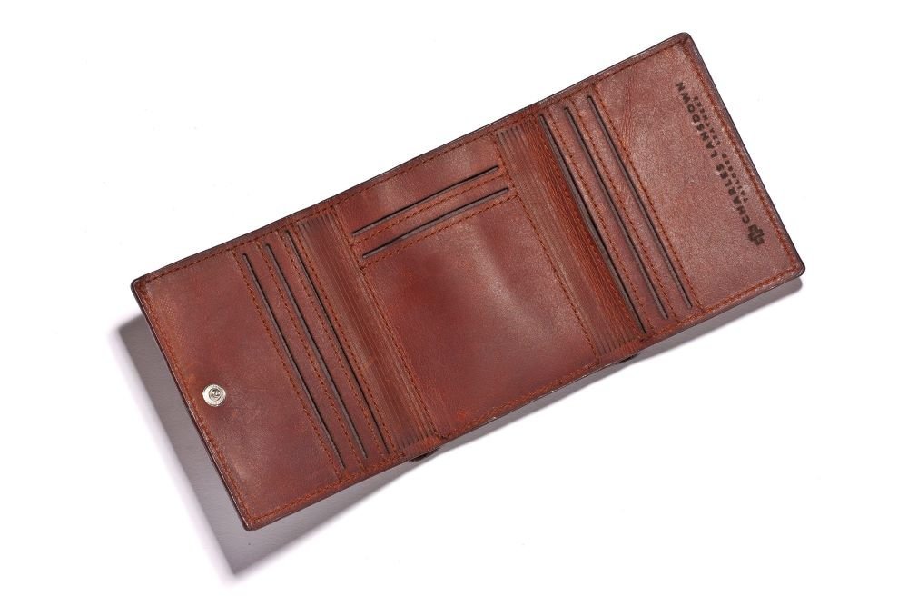 Genuine Leather Wallet Astin Trifold Tobacco Brown 2