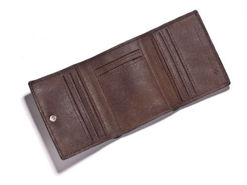 Genuine Leather Wallet Astin Trifold Zambezi Buffalo Brown 2