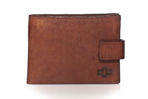 Genuine Leather Wallet Mansfield Large Tab Tobacco Brown 1