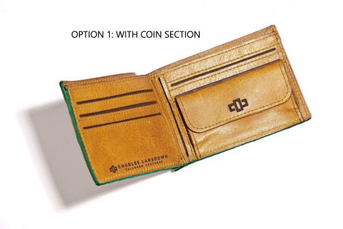 Genuine Leather Wallet Traditional Olive Cognac 2
