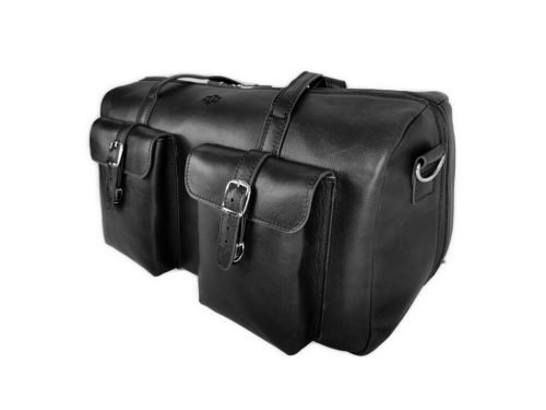 Genuine Leather Ladies Luggage Weekender Black 2